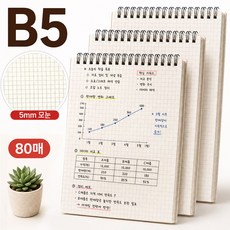 상철 B5 그리드 모눈 스프링 노트 연습장, 1개 1개