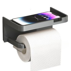 강력접착 라이프툴스 무타공 휴지걸이 핸드폰 거치대, 1개, 라이트그레이