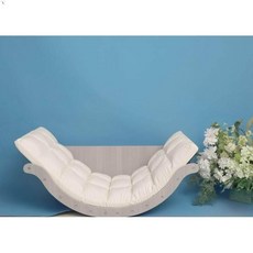 정원 야외 테라스 베란다 마당 라탄 벤치 테이블세트, 1개, 그레이 우드 패턴 쿠션 밀도판 린넨 A
