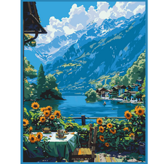 온메이드 DIY 명화그리기 그림그리기 세트 MD-220, 1개, 28 해바라기 풍경