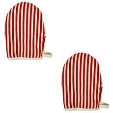 A의취향 심플 스트라이프 주방 장갑, 레드, 2개