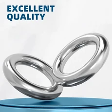 304 스테인리스 스틸 A2 M3-M7 원형 링 솔리드 용접 O 철 애완동물 풀 낚시 그물 행거, 15 M4x45mm 5PCS, 01 검정색