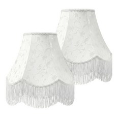DOLOOTA 2pcs 레드 스캘럽 램프 갓 태슬 포함 305343 8974124469, White Tassels — 2 Packs
