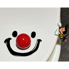 스마일 변기 위생 손잡이 부착용, 레드