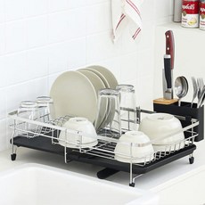 노빌리움 네오 식기건조대1단 싱크대건조대 받침대포함 스테인레스 물빠짐트레이, 1개, 실버, 1단