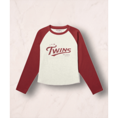 26시즌 LG트윈스 V4 여성 레트로 라글란 긴팔 티셔츠 코디 2종