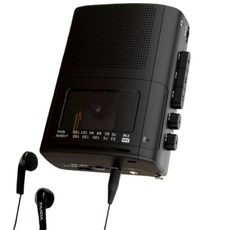 AM FM 라디오와 3.5mm 헤드폰 포트가 있는 컴팩트 카세트 플레이어로 쉽게 들을 수 있는 테이프 레코더