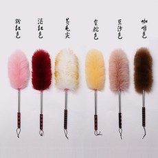 靜電柔軟羊毛撣子 家用除塵雞毛撣子 室內清潔用具 掃灰除塵, 伸縮杆伸開後全長110cm備註顏色 【不, 1個