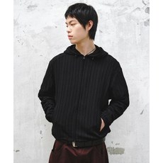 [인템포무드] 리플 후디드 집업 재킷_블랙