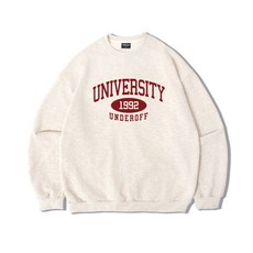 언더오프 UNDEROFF 어센틱 릴렉스드 유니버시티 맨투맨 스웨트 오트밀