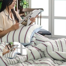 슈퍼싱글침구세트 침구 레트로 시리즈 M2 차렵이불 베개커버 SS 크림 베개솜 별매