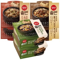 CJ 햇반 솥반 세트 (소고기우엉영양밥+불고기버섯영양밥+뿌리채소영양밥), 210g, 6개