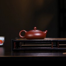 宜興原礦手工紫砂壺家用硃泥紫砂壺小品扁西施紫砂壺, 1個, 扁西施140毫升紫朱泥