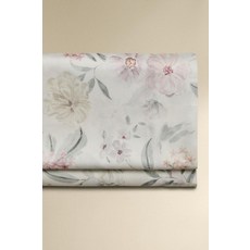 zara 자라 플로랄 프린트 새틴 플랫시트 - 스크래치 화이트, 싱글