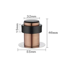고무 충돌 방지 도어 스톱 스테인레스 홀더 안전 홈 원통형 터치 프리 가구, 03 Red Copper, 1개