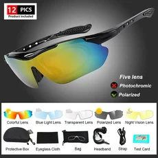 ELICIT 새로운 광 변색 편광 자전거 안경 남성 여성 UV400 선글라스 HikingMTB 도로 고글, Z01, 1