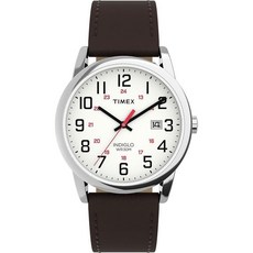 Timex 남성용 이지 리더 시계 38mm 브라운/실버톤/화이트/38mm