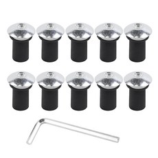 10PCS 모터사이클 윈드실드 볼트 나사 키트 알루미늄 합금 윈드스크린 본체 장착 너트 카울 너트 페어링 패스너 나사 파란색 호환됨, Silver