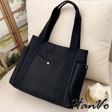 HanVo 多口袋大容量帆布包 肩背包