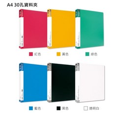 A4 13K 小30孔 圓型孔夾 資料夾 文件夾 收納夾 檔案夾, 1個, 隨機
