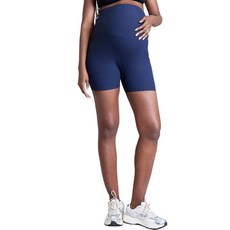 [ 757857 ] 모더니티 마터니티 여성용 오버 더 벨리 골지 바이커 프리젠시 운동 반바지 네이비 블레이저 XS