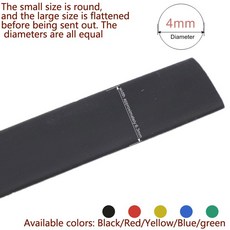 열 수축 슬리빙 튜브 랩 와이어 키트 절연 슬리브 10 미터 1mm 2mm 2.5mm m 4mm 5mm 6mm, Yellow, 4mm 10meters