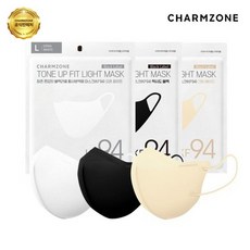 참존화장품 참존 톤업핏 블랙라벨 라이트 KF94 마스크 100매, 오픈 화이트