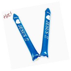 컬러룬 말씀 막대풍선 교회 행사용 응원 도구 블루 верующий 말씀막대풍선 전도용품