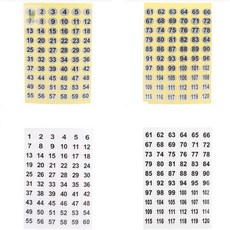 카트담기 미니 원형 번호 스티커 사물함스티커, 투명 1-60