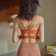 QUEEN YOGA瑜伽服新款裸感美背運動背心(內含胸墊)時尚健身服