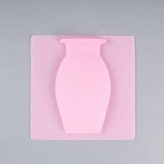 1P 실리콘 붙이는꽃병 꽃병 조화 베란다문, 1개, 핑크