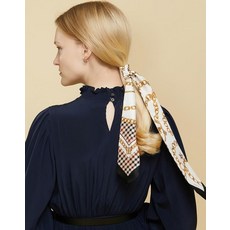 닥스 ACC [선물포장쇼핑백동]베이지 체크 체인프린트 쁘띠 스카프 DCSC2E821I2 389310