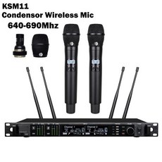 Leicozic 콘덴서 마이크 전문 무선 마이크 2 채널 마이크 무대 오디오 KSM11 500 600 900Mhz, 1)KSM11 600Mhz