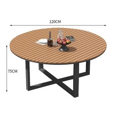 網紅戶外大圓桌組閤庭院桌椅休閒圓形戶外桌室外現代簡約戶外圓桌戶外桌椅 休閒桌椅 桌椅組閤