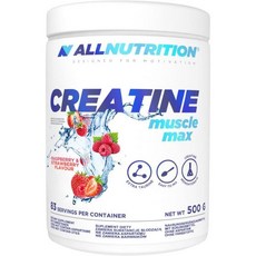 ALLNUTRITION 올뉴트리션 크레아틴 머슬 맥스 건강보조식품 - 타우린 함유 모노하이드레이트 성능 향상 및 근육 형성 무첨가 설탕 인스턴트 파우더 250g 콜라, 500g, Raspberry-strawberry, 1개