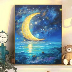 조이제이 36종 40x50 쉬운그림그리기 DIY 유화그리기세트 명화그리기, 008 밤풍경, 1세트