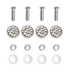 안전한 장착 강화를 위한 스파클링 블링 자동차 번호판 볼트 & 캡, White