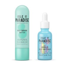 아일 오브 파라다이스 점진적 태닝 키트 - 오리지널 바디 버터 하이글로 페이스 세럼 - 점진적 태닝 바디 버터 점진적 태닝 페이스 세럼 - 하이드레이트 글로우