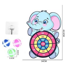 可愛熊貓造型黏黏球飛鏢靶，兒童安全玩具，室內戶外親子互動遊戲，訓練手眼協調, 大象, 1個