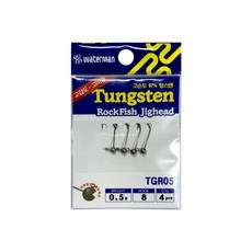 워터맨 텅스텐 락피쉬 지그헤드 0.5-9g 볼락 전갱이 아징 루어, 1개, 5g, 크롬