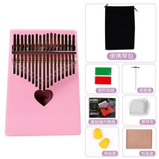 칼림바 아크릴 휴대용 투명 17음계 핑거미니 입문용 악기 핑거피아노 21키, B.마호가니핑크하트, 1개