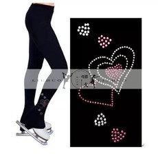 피겨 연습복 큐빅 트레이닝복 무대 팬츠, 1개, 핸드 스윙 하트 다이아몬드 JB158