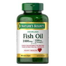 네이쳐스바운티 오덜리스 피쉬 오일 2400mg + 오메가 3 1200mg 소프트젤, 1개, 90정