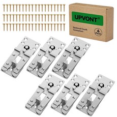 UPVONT 섹션 소파 커넥터 섹션 스테이를 위한 두꺼운 인터로킹 악어 소파 커넥터 (6팩 + 나사 60개)