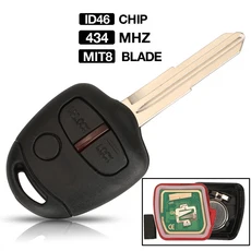 Jingyuqin 3 버튼 자동차 키 알람 원격 Fob ID46 칩 433MHZ 미쓰비시 랜서 2008-2013 아웃랜더 왼쪽 블레, 02 Full Key