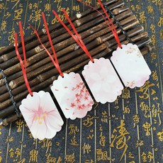 臺灣出貨 創意幼兒園許願卡吊樹卡心願卡懸掛件吊牌兒童開學祝福空白卡片紙, 花澗40張單卡+10米絲帶, 1個