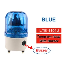 LTE-1101 AC110V 220V 빨간색 노란색 녹색 회전 경고등 램프 산업용, DC 24V, Blue Sound, 1개