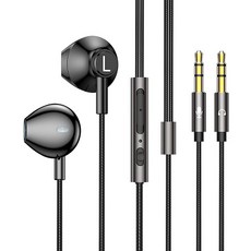 筆電桌機電腦專用半入耳式耳機 雙插頭遊戲耳機 3.5MM插口 即插即用 隔音降噪 線控 通話