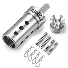 Carsupro 트레일러 잭 드릴 어댑터 2.5cm(1인치) 및 1.3cm(1/2인치) 잭 드라이브 샤프트와 호환 고강도 스테인리스 스틸 통합 디자인, Carsupro 트레일러 잭 드릴 어댑터, 2.5cm(