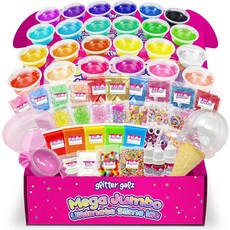 75 PCS 얼티밋 슬라임 키트 62세 소녀용 이스터 버터 만들기 세트 36가지 색상의 미리 만들어진 39가지 DIY 추가 기능 어두운 곳에서의 글로우 생일 선물 및 02세 소녀